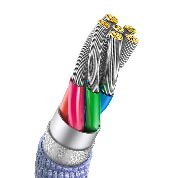 Baseus Crystal Shine cable USB to USB-C 100W 2m (purple) - USB to USB-C<<<USB cables<<<GSM