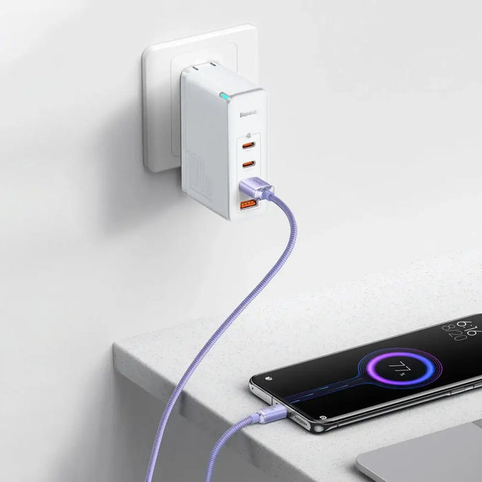 Baseus Crystal Shine cable USB to USB-C 100W 2m (purple) - USB to USB-C<<<USB cables<<<GSM