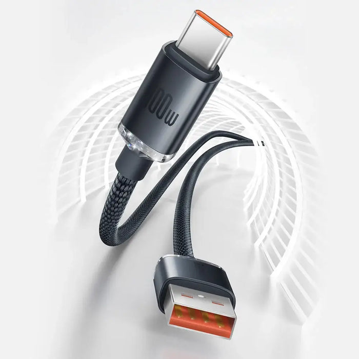 Baseus Crystal Shine cable USB to USB-C 100W 2m (purple) - USB to USB-C<<<USB cables<<<GSM