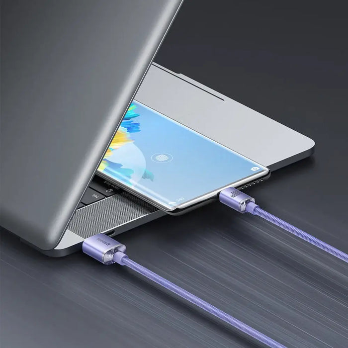 Baseus Crystal Shine cable USB to USB-C 100W 2m (purple) - USB to USB-C<<<USB cables<<<GSM