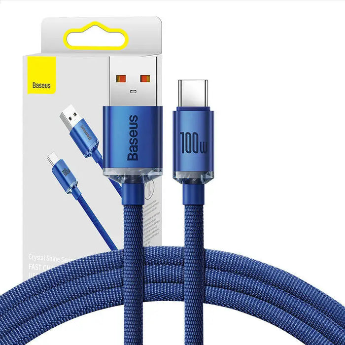 Baseus Crystal Shine cable USB to USB-C 5A100W1.2m (blue) - USB to USB-C<<<USB cables<<<GSM