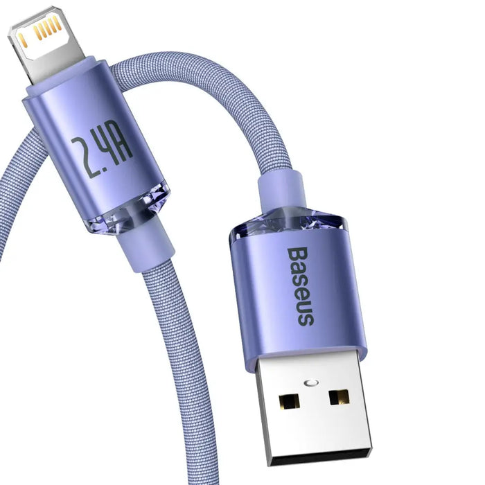 Baseus Crystal Shine cable USB to Lightning 2.4A 1.2m (purple) - USB to Lightning<<<USB cables<<<GSM