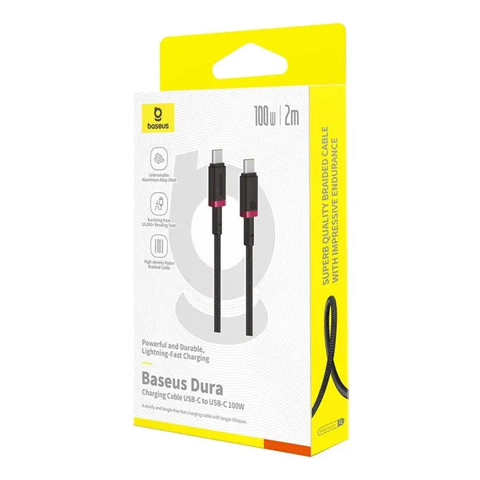 Baseus Dura Type C to Type C 100 W fast charging cable 2 m Black Red - USB cablesAKG-KAB<<<GSM accessoriesAKG<<<ActionPL