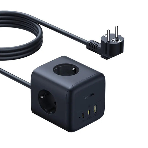 Baseus EnerFill FA11 67W Power Strip USB-A + USB-C Cube + 3 x EU Socket 1.5m - Black - Cell phone USB