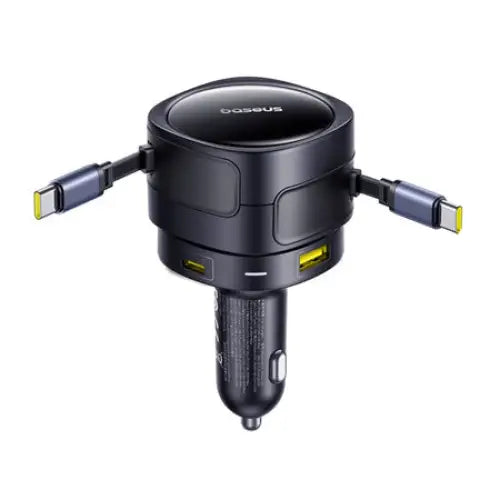 Baseus Enjoyment Max car charger with USB-C + USB-C cables and USB-A + USB-C ports 90W Black - Car