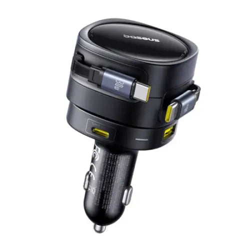 Baseus Enjoyment Max car charger with USB-C + USB-C cables and USB-A + USB-C ports 90W Black - Car