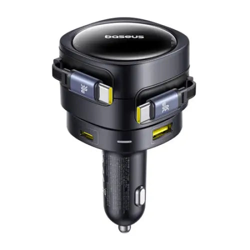 Baseus Enjoyment Max car charger with USB-C + USB-C cables and USB-A + USB-C ports 90W Black - Car