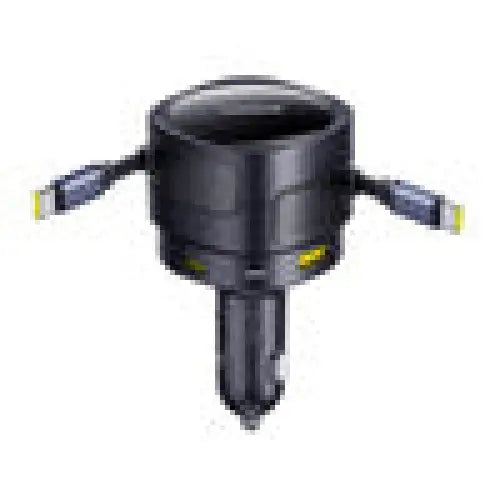 Baseus Enjoyment Max car charger with USB-C + USB-C cables and USB-A + USB-C ports 90W Black - Car