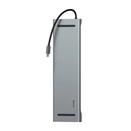 Baseus Enjoyment Series Multi-functional Type-C intelligent HD HUB（PD/HD4K*2/VGA/RJ45/SD/TF/USB*3/Audio*1/Stand)Dark