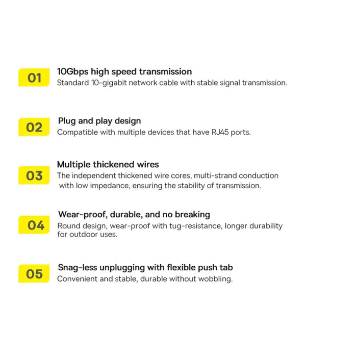 Baseus Ethernet RJ45 10Gbps 30m network cable (black) - Network cables<<<HurtelXML&&&Network cables<<<Cables<<<IT