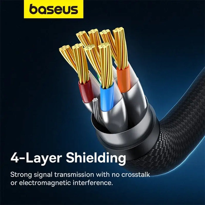 Baseus fast internet cable RJ45 cat.7 10Gbps 0.5m braided black - Network cables<<<HurtelXML