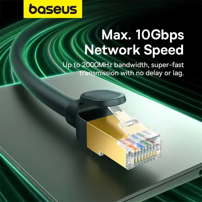 Baseus fast network cable RJ-45 cat.8 40Gbps 1m round - black - Network cables<<<HurtelXML