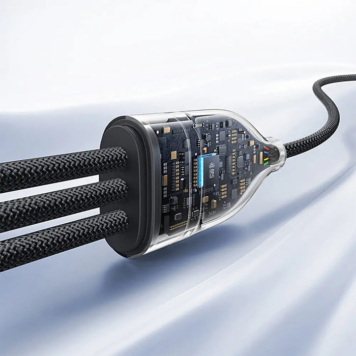 Baseus Flash Series 3 3in1 cable 100W USB-C - USB-C + USB-C+ Lightning 1.5m + 3 x 0.25 m - black - Cell phone