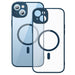 Baseus Frame Transparent Magnetic Case and Tempered Glass set for iPhone 14 Plus (blue) - For smartphones<<<Tempered