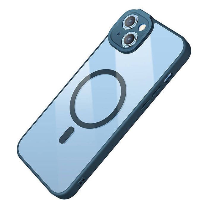 Baseus Frame Transparent Magnetic Case and Tempered Glass set for iPhone 14 Plus (blue) - For smartphones<<<Tempered