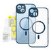 Baseus Frame Transparent Magnetic Case and Tempered Glass set for iPhone 14 Plus (blue) - For smartphones<<<Tempered