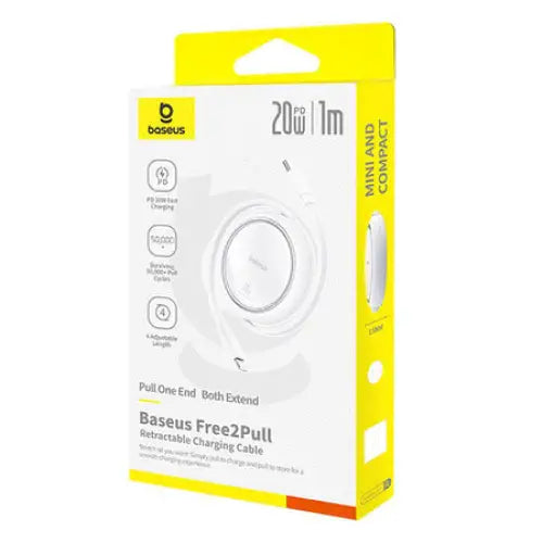 Baseus Free2Pull Cable USB-C to iP 20W (white) - USB-C to USB-C<<<USB cables<<<GSM Accessories<<<InnproXML&&&Cell phone