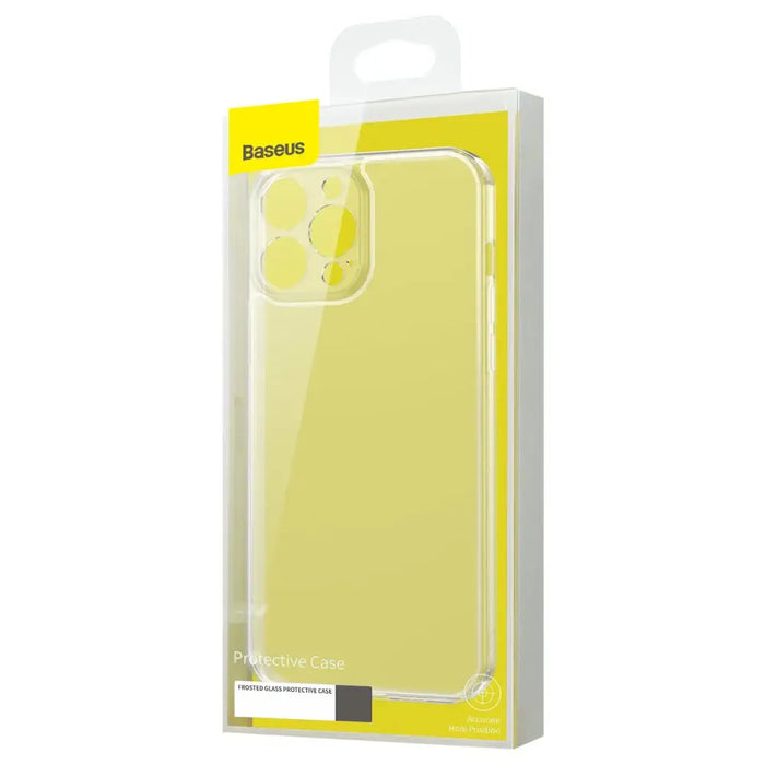 Baseus Frosted Glass Case Cover for iPhone 13 Pro Max Hard Cover with Gel Frame black (ARWS001101) - Cell phone cases