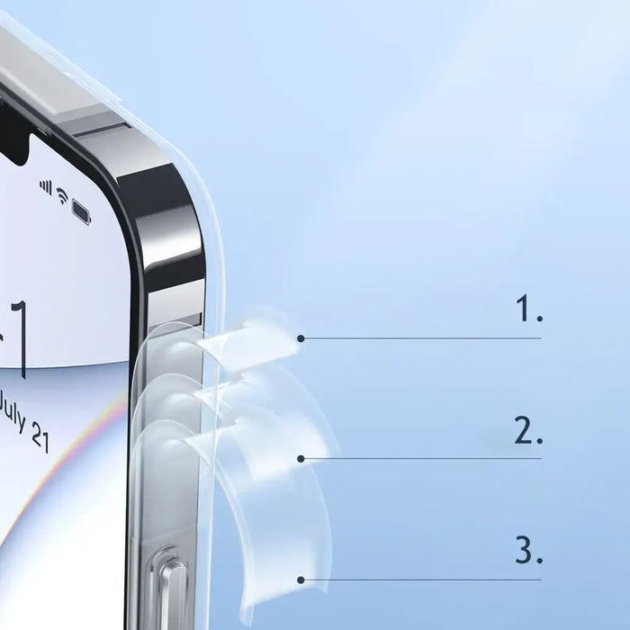 Baseus Frosted Glass Case Cover for iPhone 13 Pro Max Hard Cover with Gel Frame Transparent (ARWS000202) - Cell phone