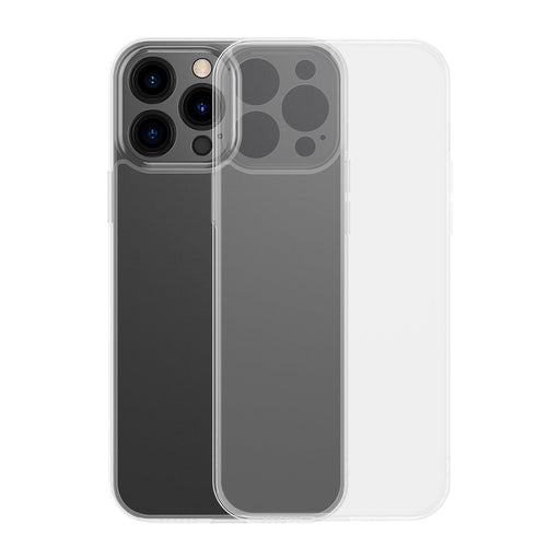 Baseus Frosted Glass Case Cover for iPhone 13 Pro Max Hard Cover with Gel Frame Transparent (ARWS000802) - Cell phone