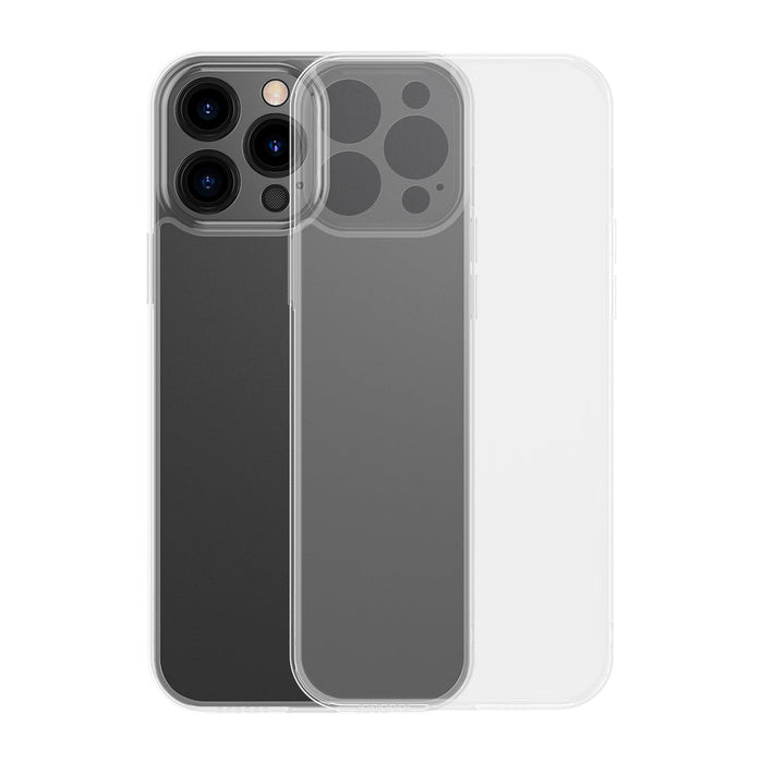 Baseus Frosted Glass Case Cover for iPhone 13 Pro Max Hard Cover with Gel Frame Transparent (ARWS000802) - Cell phone