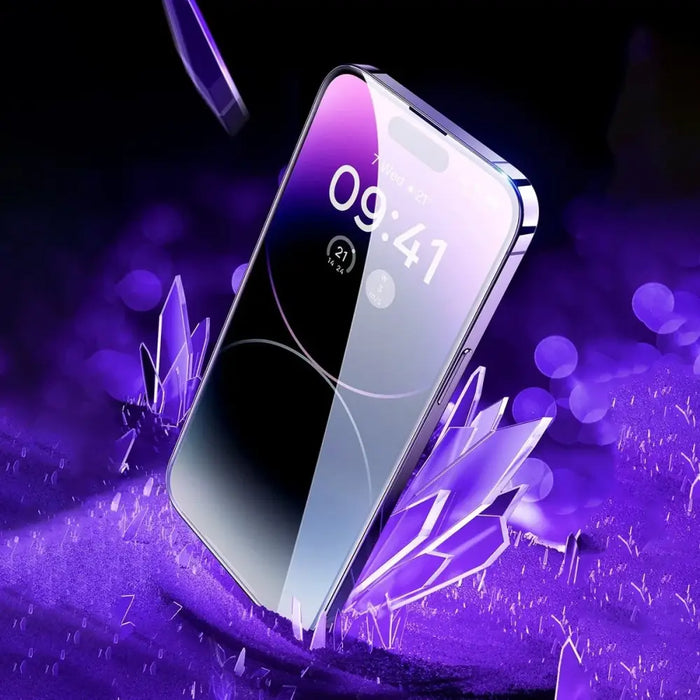 Baseus Full Screen Tempered Glass for iPhone 14 Pro Max with Anti Blue Light Filter and 0.3mm Speaker Cover + Mounting