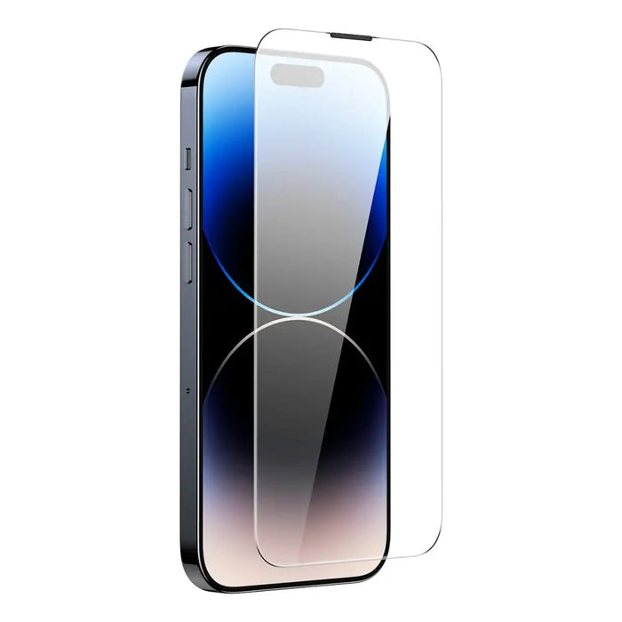 Baseus Full Screen Tempered Glass for iPhone 14 Pro Max with Speaker Cover 0.3mm + Mounting Frame - Cell phone tempered