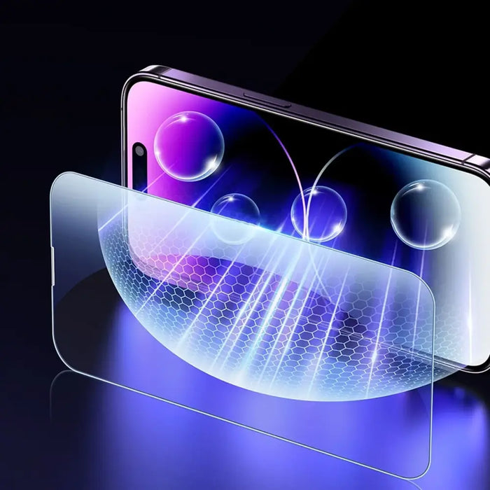 Baseus Full Screen Tempered Glass for iPhone 14 Pro Max with Speaker Cover 0.3mm + Mounting Frame - Cell phone tempered