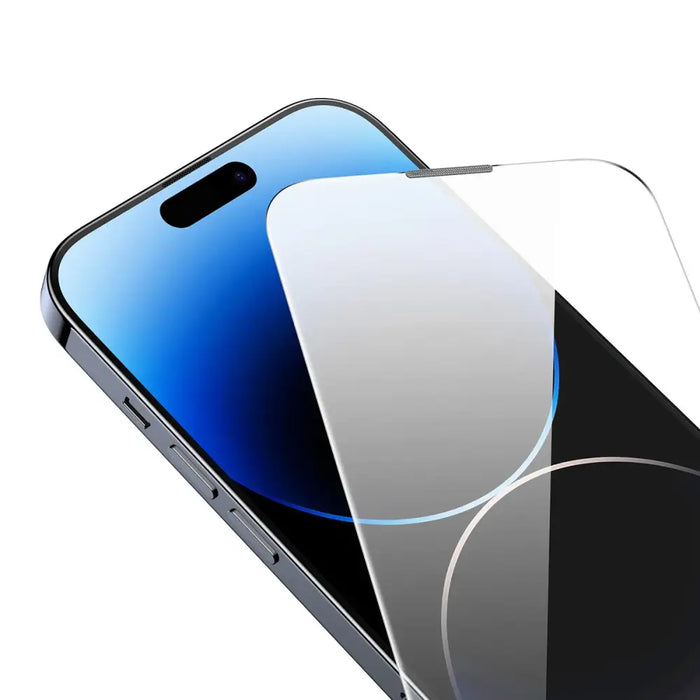 Baseus Full Screen Tempered Glass for iPhone 14 Pro Max with Speaker Cover 0.3mm + Mounting Frame - Cell phone tempered