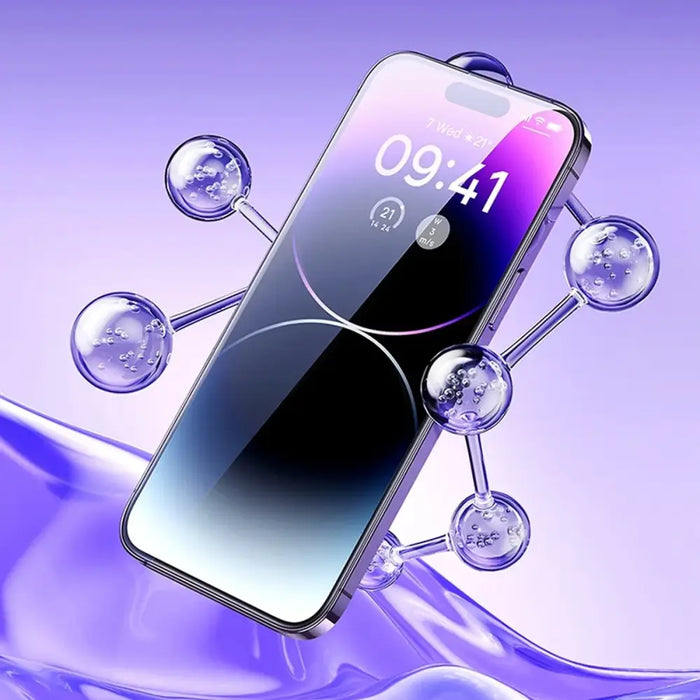 Baseus Full Screen Tempered Glass for iPhone 14 Pro Max with Speaker Cover 0.3mm + Mounting Frame - Cell phone tempered