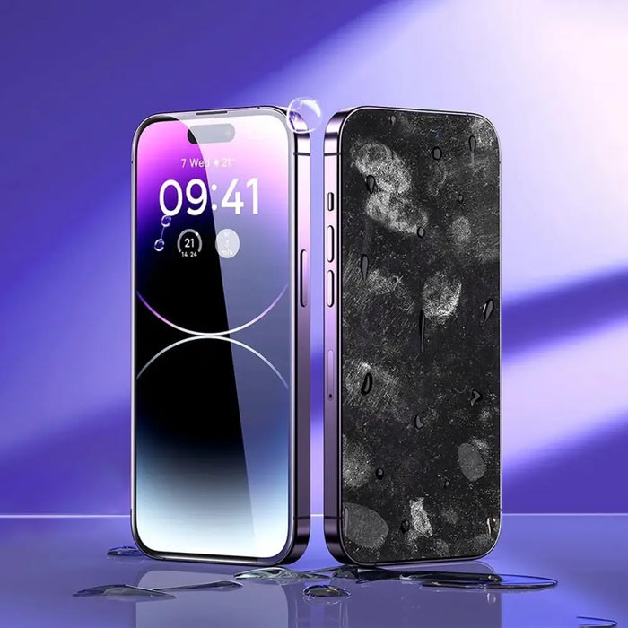 Baseus Full Screen Tempered Glass for iPhone 14 Pro with Anti Blue Light Filter and 0.3mm Speaker Cover + Mounting