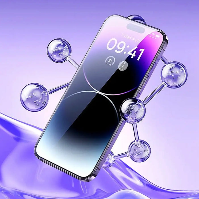 Baseus Full Screen Tempered Glass for iPhone 14 Pro with Anti Blue Light Filter and 0.3mm Speaker Cover + Mounting