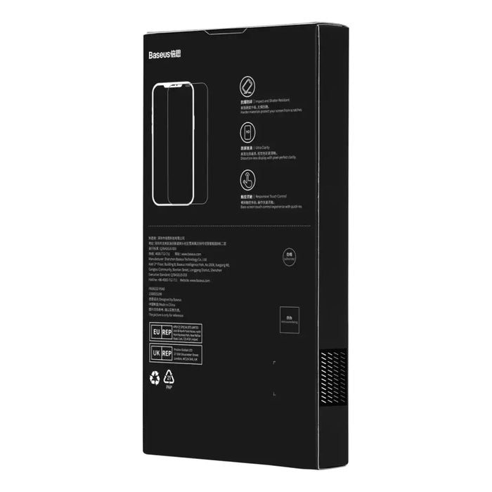 Baseus Full Screen Tempered Glass for iPhone 14 Pro with Speaker Cover 0.3mm + Mounting Frame - Cell phone tempered