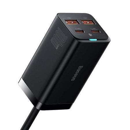 Baseus GaN3 Pro wall charger 2xUSB-C + 2xUSB 100W (black) - mains chargers<<<Chargers<<<GSM