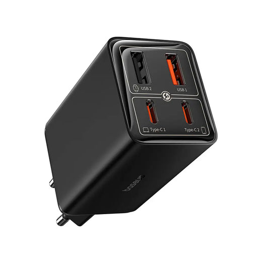 Baseus GaN6 Pro Charger 65W 2 x USB-C 2 x USB-A with Black USB-C Cable 100W 1m - Black - Cell phone USB