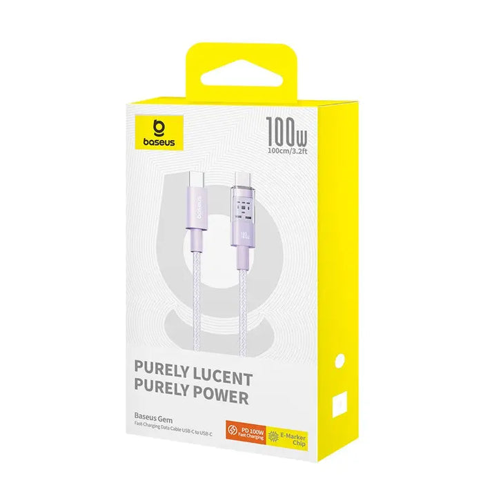 Baseus Gem USB C to USB C fast charging cable 1 m 100 W Purple - USB cablesAKG-KAB<<<GSM accessoriesAKG<<<ActionPL