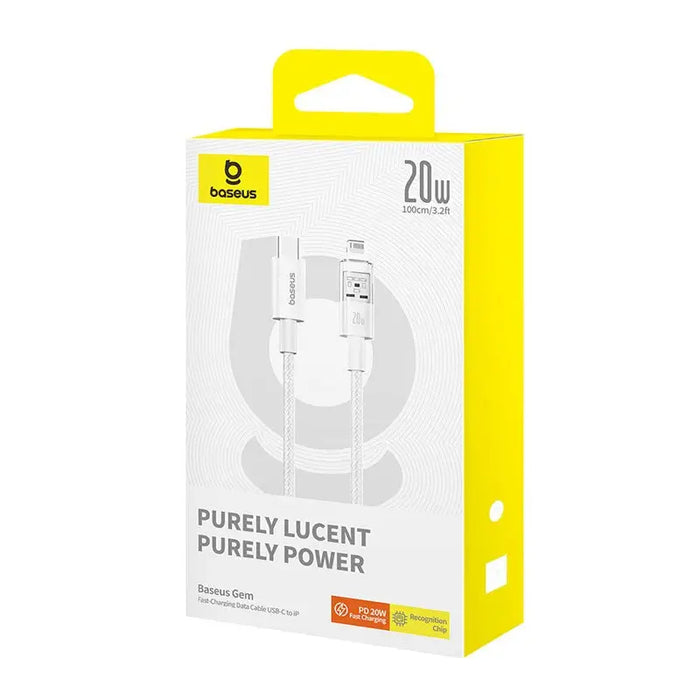 Baseus Gem USB-C to iP fast charging cable 1 m 20 W White - USB cablesAKG-KAB<<<GSM accessoriesAKG<<<ActionPL