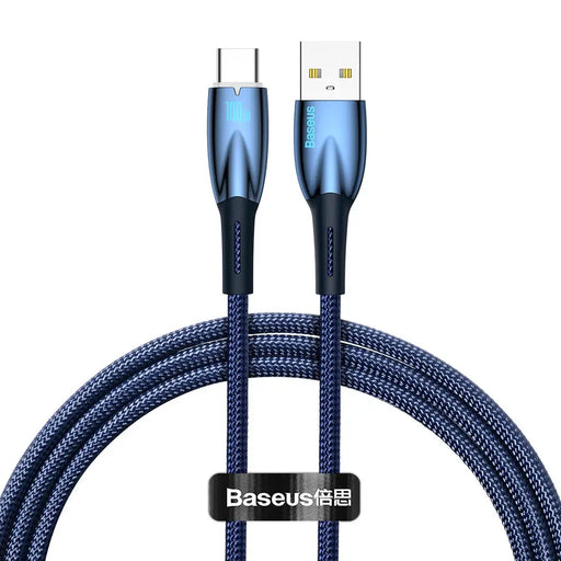 Baseus Glimmer Series fast charging cable USB-A - USB-C 100W 480Mbps 1m blue - Cell phone cables<<<HurtelXML