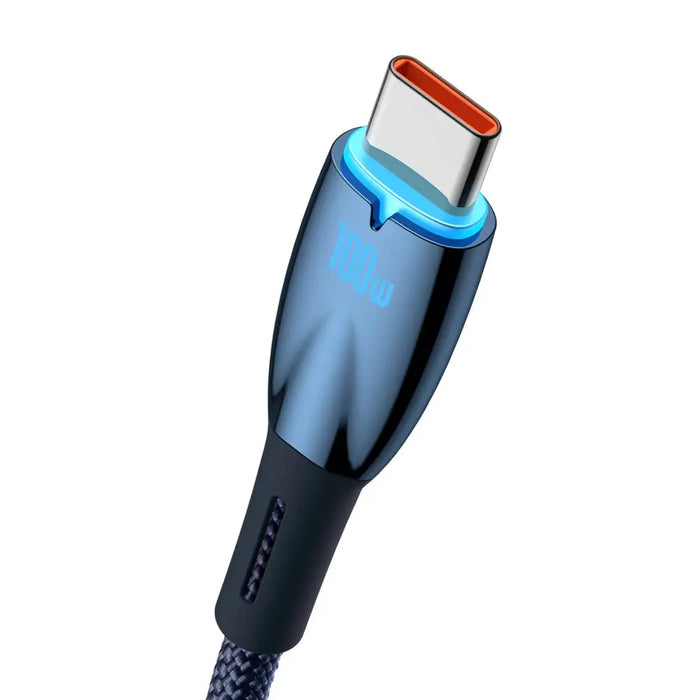 Baseus Glimmer Series fast charging cable USB-A - USB-C 100W 480Mbps 1m blue - Cell phone cables<<<HurtelXML