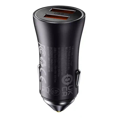 Baseus Golden Contactor Max car charger 2x USB 60W (gray) - Car chargers<<<Chargers<<<GSM Accessories<<<InnproXML&&&Car