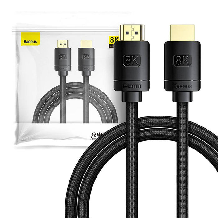 Baseus High Definition Series HDMI 2.1 cable 8K 60Hz 3D HDR 48Gbps 3m (black) - Video cables<<<Cables<<<IT