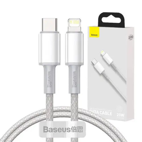 Baseus High Density Braided Cable Type-C to Lightning PD 20W 1m (white) - USB-C to Lightning<<<USB cables<<<GSM