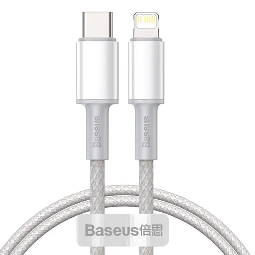 Baseus High Density Braided Cable Type-C to Lightning PD 20W 1m (white) - USB-C to Lightning<<<USB cables<<<GSM