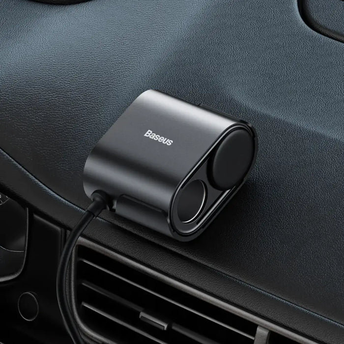 Baseus High Efficiency Pro 2x cigarette lighter socket adapter with USB-A USB-C 30W charger - black - Cell phone USB