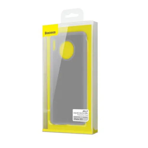 Baseus Huawei Mate 30 case Jelly Liquid Silica Gel Transparent Black (WIHWMATE30-GD01) - Huawei
