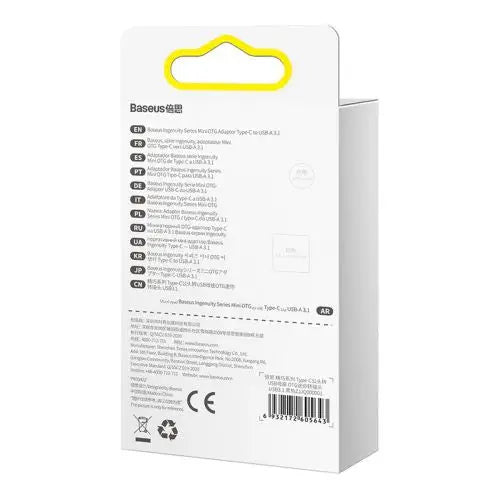 Baseus Ingenuity USB-C to USB-A adapter OTG (Black) - Converter<<<Accessories<<<Основна<<<DunaXML&&&Аксесоари за