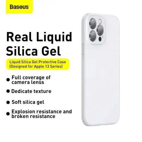 Baseus iPhone 13 Pro case Liquid Silica Gel Protective White (ARYT000402) - iPhone 13