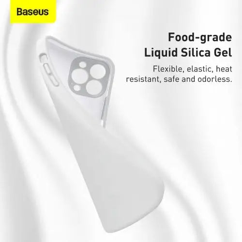 Baseus iPhone 13 Pro case Liquid Silica Gel Protective White (ARYT000402) - iPhone 13