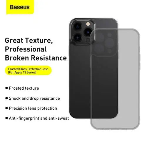 Baseus iPhone 13 Pro Max case Frosted Glass Protective Black (ARWS000501) - iPhone 13 Pro