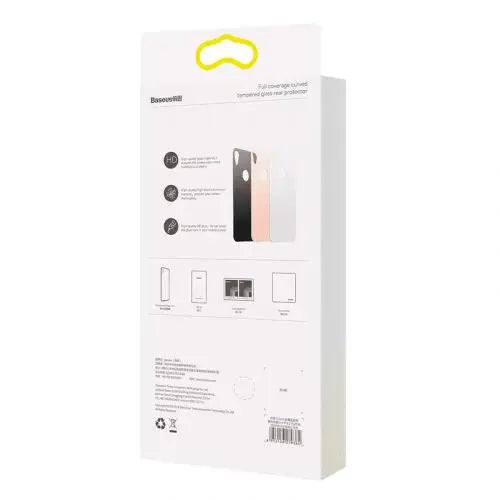 Baseus iPhone Xs 0.3 mm Full coverage curved T-Glass rear Protector White(SGAPIPH58-BM02) - iPhone X/Xs